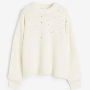 Chompa de punto con cuentas