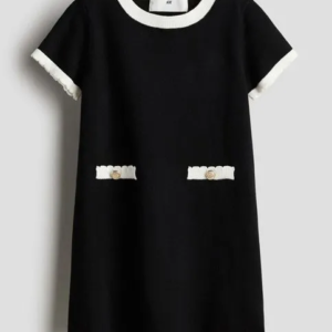 Vestido tejido en punto fino de algodón